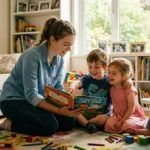 aupair en europa realizando tareas de cuidado infantil